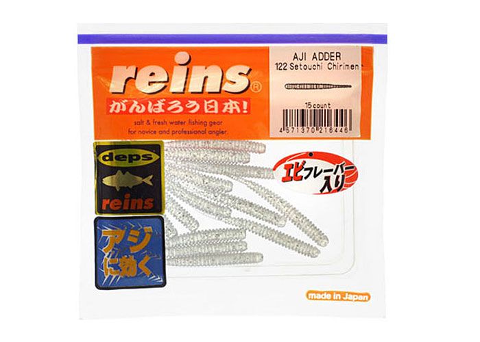 Silicone slug for micro jig Reins Aji Adder 2" #122 Setouchi Chirimen (edible, 15 pcs) 8835 фото
