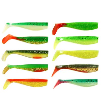 Set of silicone vibrating tails FOX 8cm Swimmer Assorti #8 (edible, 10 pcs) 10477 фото