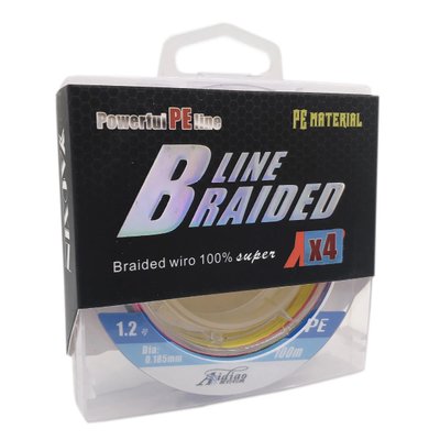 Cord Aidiao Line Braided PEx4 100m #1.2 0.185mm 14.5kg multi-colored 7883 фото