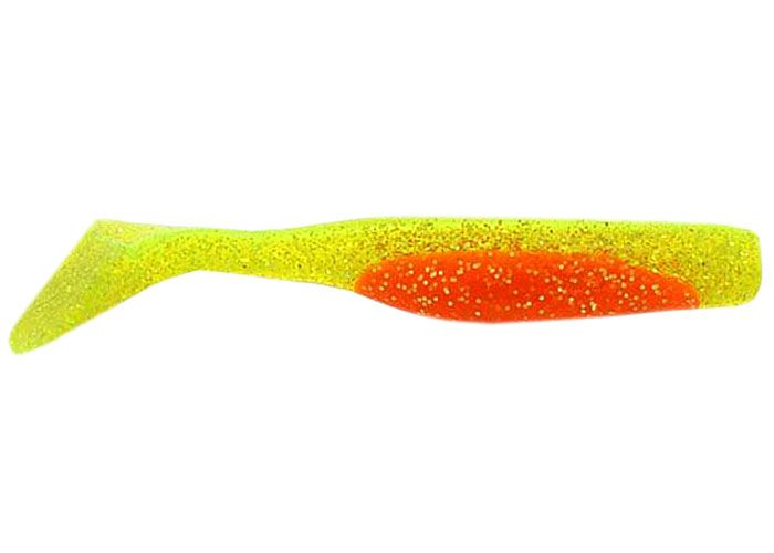Silicone vibrating tail FOX 9cm Abyss #092 (orange lime) (1 piece) 7371 фото