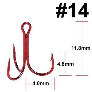 Тройной крючок FOX Treble Hooks OEM #14 красный (1шт) FTHOEM14RED фото