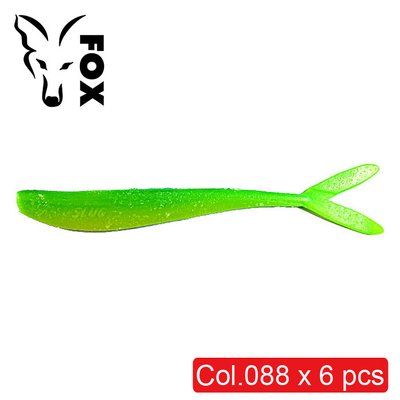 Силіконовий слаг FOX 12см Slug #088 (bright green) (їстівний, 6шт) 8815 фото