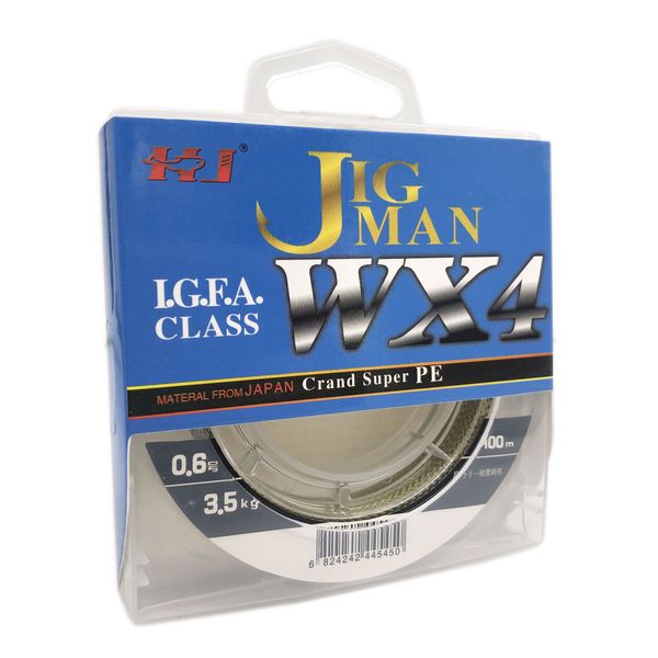 Шнур JIG Man Wx4 100м #0.6 3.5кг зелений 7976 фото