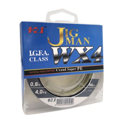 Cord JIG Man Wx4 100m #0.8 4kg green 7975 фото