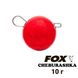 Odważnik ołowiany "Cheburashka" FOX 10g czerwony (1 szt.) 8578 фото 1