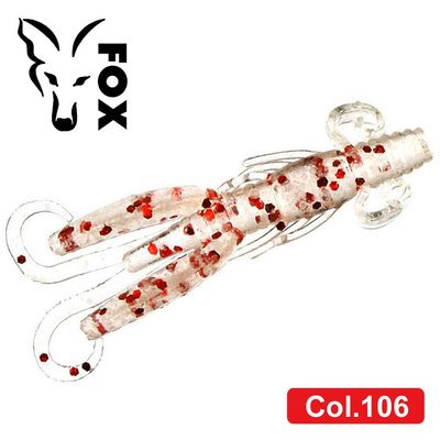 Silicone nymph for microjig FOX 5cm Cricket #106 (clear silver red) (edible, 15 pcs) 5487 фото