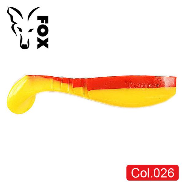 Силіконовий віброхвіст FOX 14см Trapper #026 (red yellow) (1шт) 9863 фото