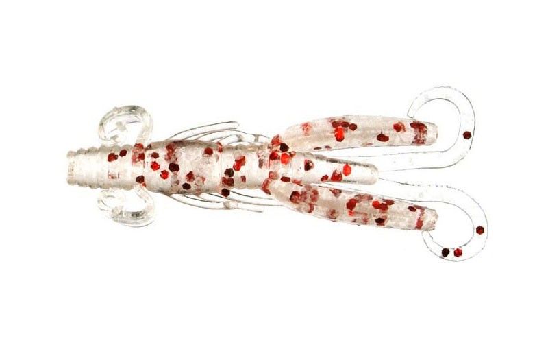 Silicone nymph for microjig FOX 5cm Cricket #106 (clear silver red) (edible, 15 pcs) 5487 фото