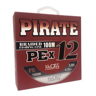 Шнур Pirate PEx12 100м #3.0 0.28мм 23.9кг різнокольоровий 7889 фото