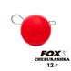 Odważnik ołowiany "Cheburashka" FOX 12g czerwony (1 szt.) 8599 фото 1