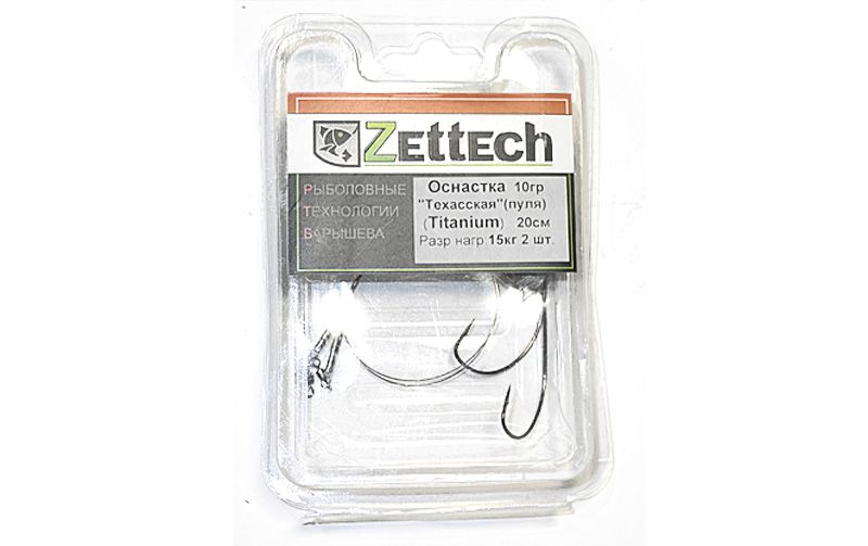 Оснащення Zettech "Техаська" Titanium 20см, куля 10г (2шт) 8057 фото