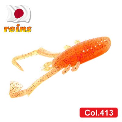 Силіконова креветка для мікроджигу Reins Delta Shrimp 2" #413 Chika Chika Orange (їстівна, 12шт) 6820 фото