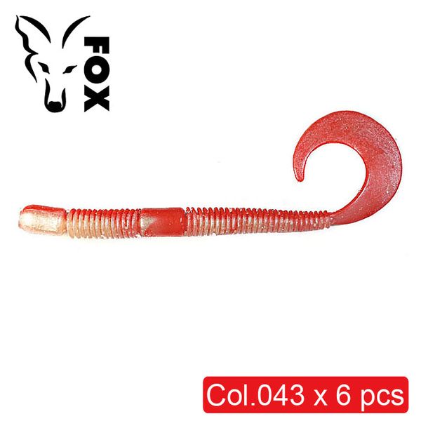 Silicone worm FOX 12cm Crawler #043 (red perlamutr) (edible, 6 pcs) 6500 фото