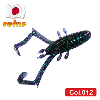 Силіконова креветка для мікроджигу Reins Delta Shrimp 2" #012 Junebug (їстівна, 12шт) 6165 фото