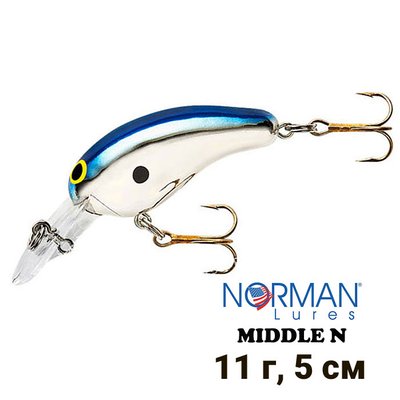 Wobbler Norman Lures Middle N 50mm 11g MN-03 Chrome/Blue 9421 фото