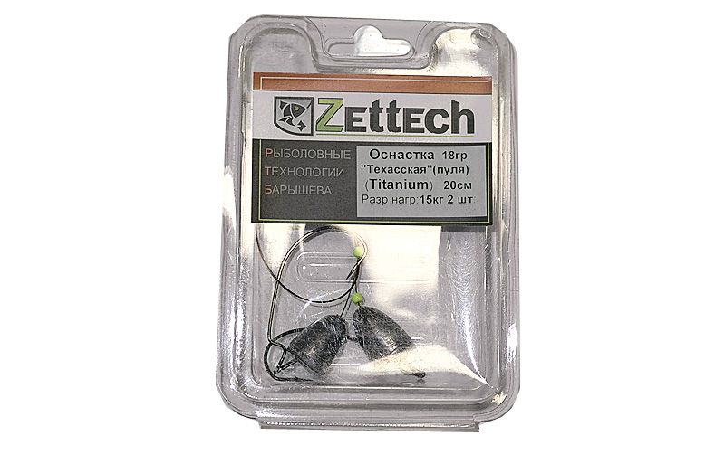 Оснастка Zettech "Техасская" Titanium 20см, пуля 18г (2шт) 8043 фото