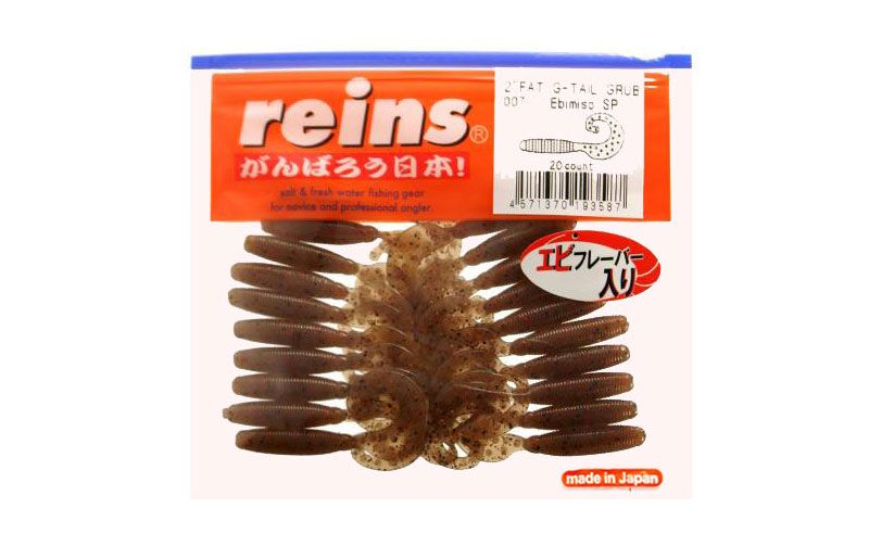 Silicone twister for micro jig Reins Fat G-tail Grub 2" #007 Ebimiso SP (edible, 20 pcs) 6228 фото