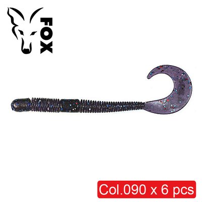 Silicone worm FOX 10cm Crawler #090 (electric june bug) (edible, 6 pcs) 5757 фото