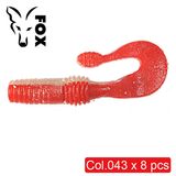 Силиконовый твистер для микроджига FOX 5,5см Grubber #043 (red perlamutr) (съедобный, 8шт) 6618 фото