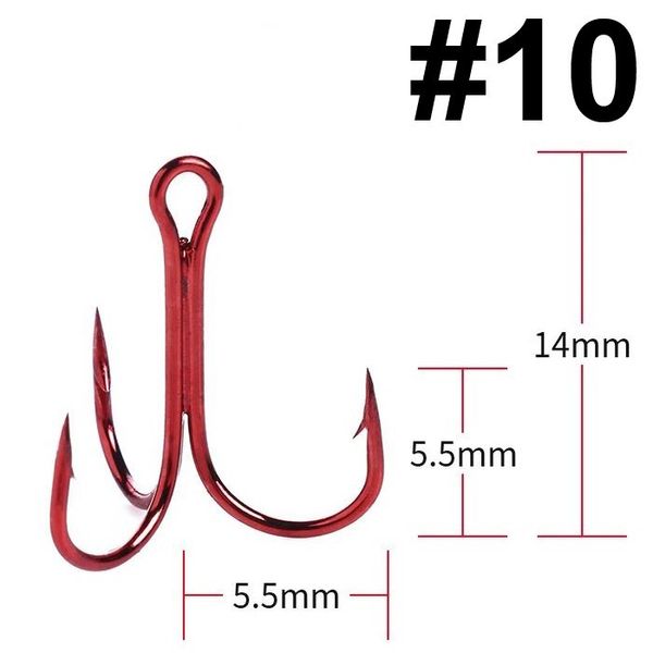 Hameçon triple FOX Treble Hooks OEM #10 rouge (1 pièce) FTHOEM10RED фото