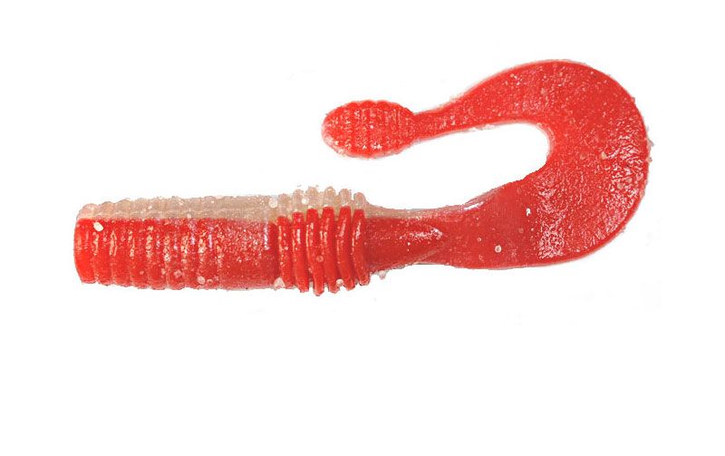 Silicone twister for microjig FOX 5.5cm Grubber #043 (red perlamutr) (edible, 8 pcs) 6618 фото