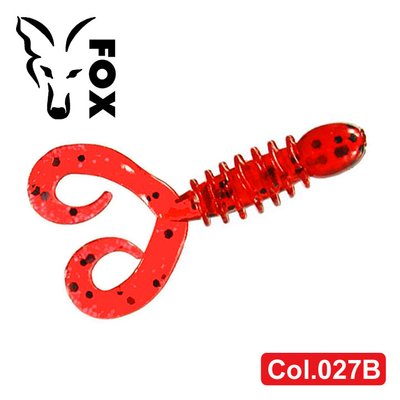 Silicone twister for microjig FOX 4cm Sparus #027B (red bloodworm) (edible, 20 pcs) 5510 фото
