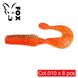 Силиконовый твистер для микроджига FOX 5,5см Grubber #010 (orange gold) (съедобный, 8шт) 6524 фото 1