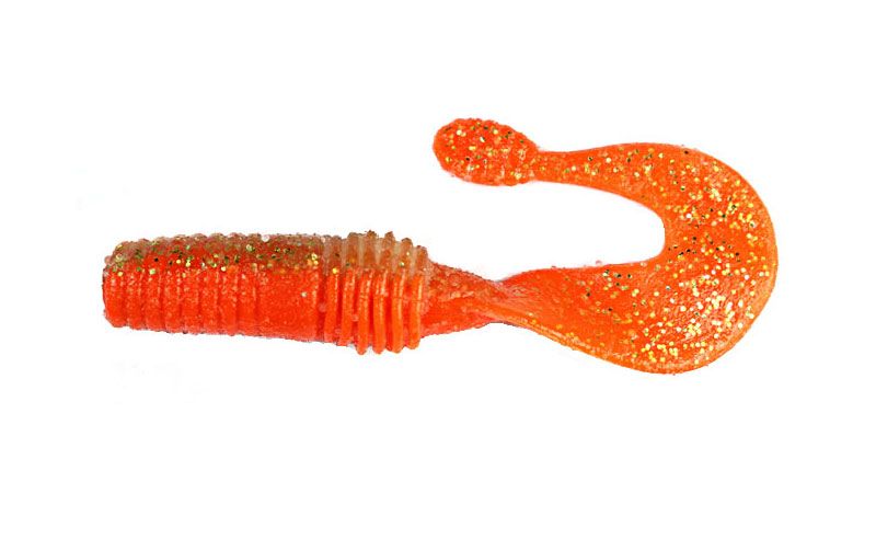 Силиконовый твистер для микроджига FOX 5,5см Grubber #010 (orange gold) (съедобный, 8шт) 6524 фото