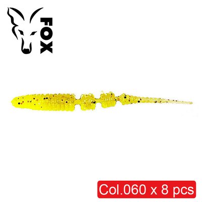 Силіконовий слаг для мікроджигу FOX 5,5см Leech (JAVASTICK) #060 (жовтий арлекін) (їстівний, 8шт) 8802 фото