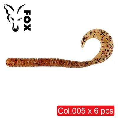 Силиконовый червь FOX 12см Crawler #005 (карамель) (съедобный, 6шт) 6481 фото