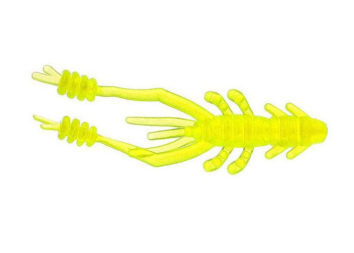 Силиконовая креветка для микроджига Reins Ring Shrimp 2" #416 Glow Pearl Chart (съедобная, 12шт) 6809 фото