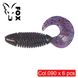 Silicone twister FOX 7.5cm Fluffy #090 (electric june bug) (edible, 6 pcs) 6432 фото 1