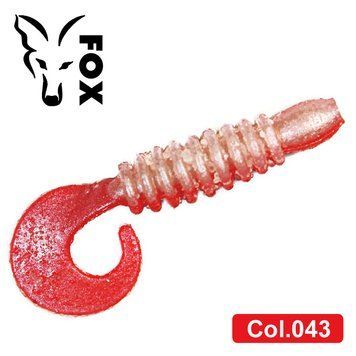Силіконовий твістер для мікроджигу FOX 3,5см Krill #043 (red perlamutr) (їстівний, 10шт) 5922 фото