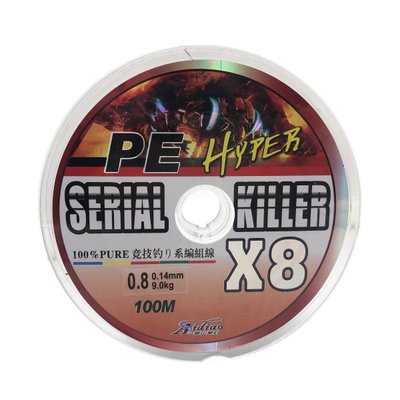 Шнур Aidiao Serial Killer PEx8 100м #0.8 0.14мм 9.0кг разноцветный 7855 фото