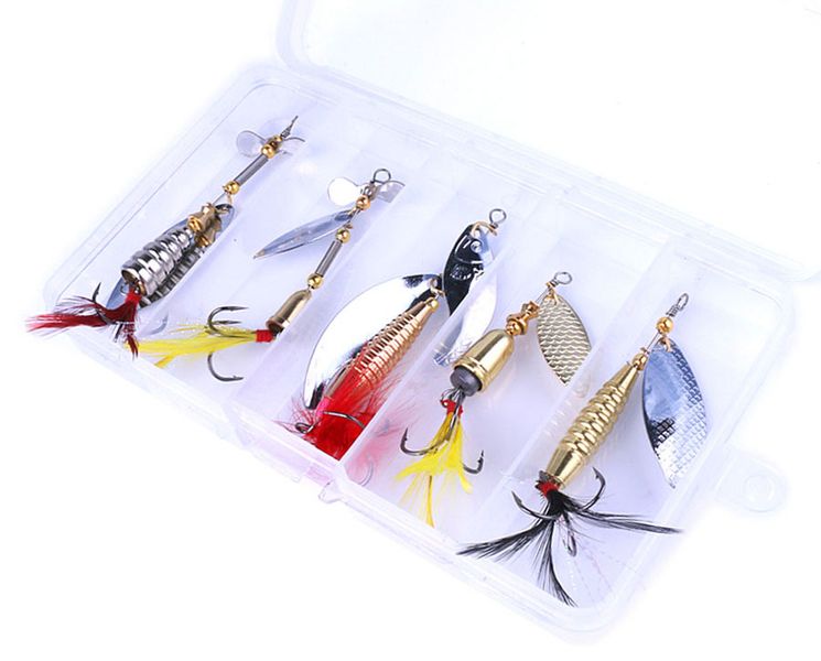 Set of rotating spinners FOX Spinner Kit (5 pieces of bait + box) 9374 фото