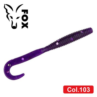 Силіконовий твістер для мікроджигу FOX 5см Nimble #103 (electric purple) (їстівний, 20шт) 5489 фото