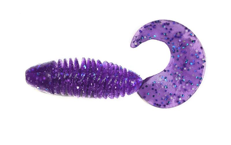 Silicone twister for microjig FOX 5.5cm Fluffy #091 (electric violet) (edible, 8 pcs) 5774 фото