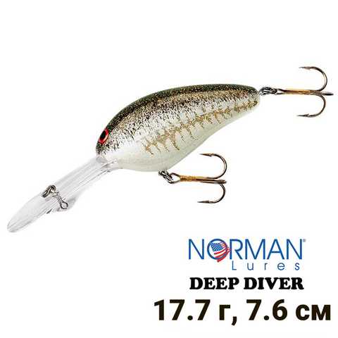 Купити Wobbler Norman Lures Deep Diver 76mm 17.7g GDD22-249 Splatter Bass  9426 в інтернет магазині