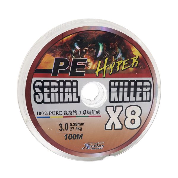 Cord Aidiao Serial Killer PEx8 100m #3.0 0.280mm 27.5kg multi-colored 7849 фото