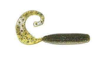 Silicone twister for micro jig Reins Fat G-tail Grub 2" #005 Green Pumpkin Blue (edible, 20 pcs) 6677 фото
