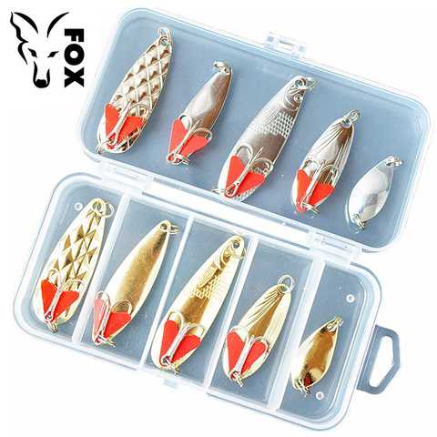 Купити Set of oscillating spoons FOX Trout Spoon Kit (10 pieces of bait +  box) 267147 в інтернет магазині