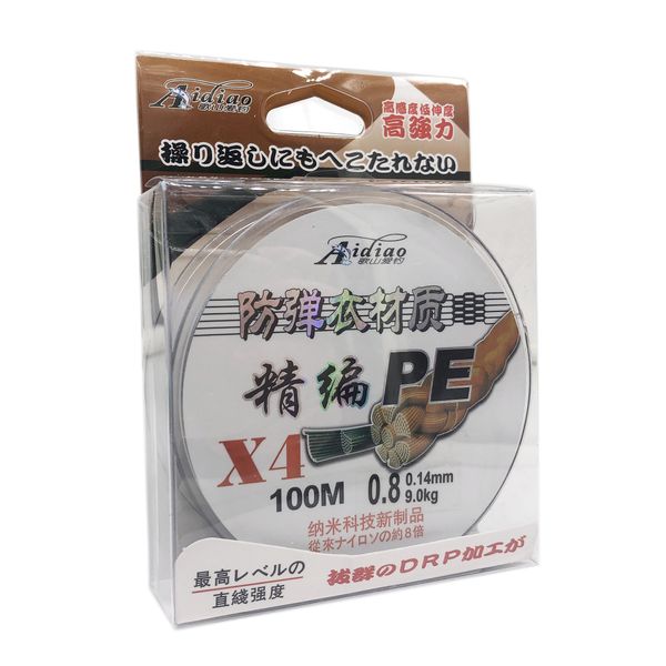 Cord Aidiao PEx4 100m #0.8 0.14mm 9.0kg gray 7850 фото