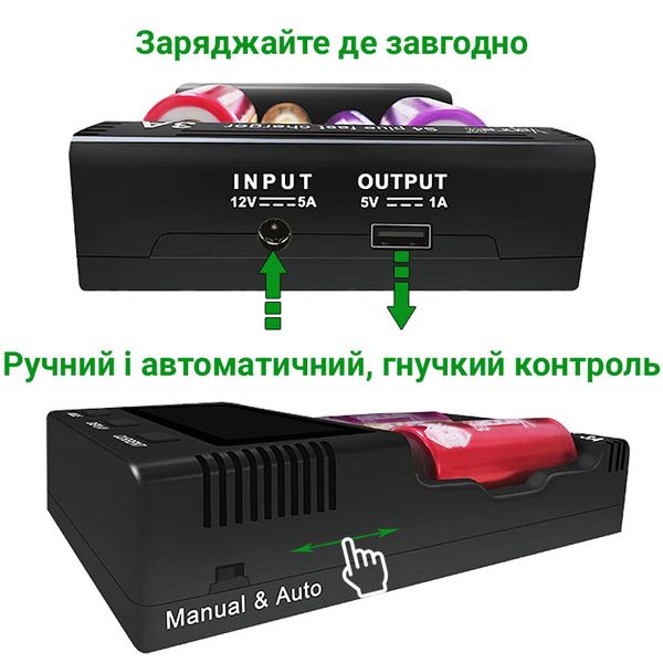 Vapcell S4 Plus v. 2.0 - Caricabatterie FAST 4 canali 3 A per Ni-Mh, Ni-Cd e Li-Ion + funzione PowerBank VapcellS4Plus фото