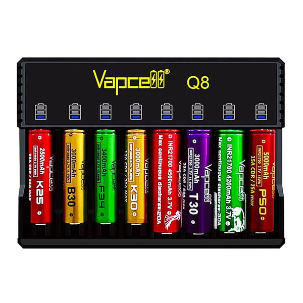 Vapcell Q8 - caricabatterie con 8 canali 1 A per Ni-Mh, Ni-Cd e Li-Ion + funzione PowerBank VapcellQ8 фото