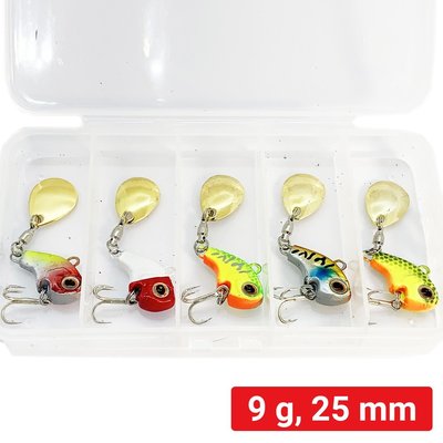 Set of tail spinners FOX Jig Tail Spinner Kit 9g (5 pieces of bait + box) 214787 фото