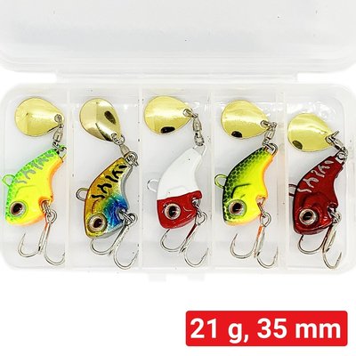 Set of tail spinners FOX Jig Tail Spinner Kit 21g (5 pieces of bait + box) 214789 фото