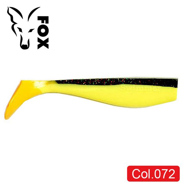 Силиконовый виброхвост FOX 12см Swimmer #072 (black yellow) (1шт) 9842 фото