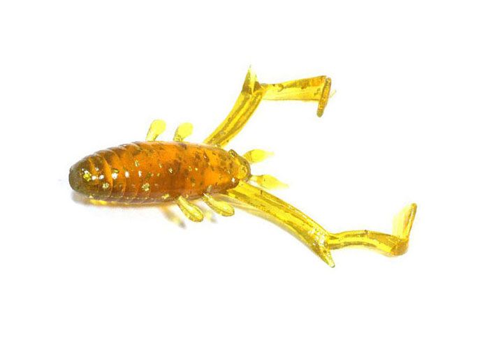 Силіконова креветка для мікроджигу Reins Delta Shrimp 2" #430 Motor Oil Gold FLK (їстівна, 12шт) 6671 фото